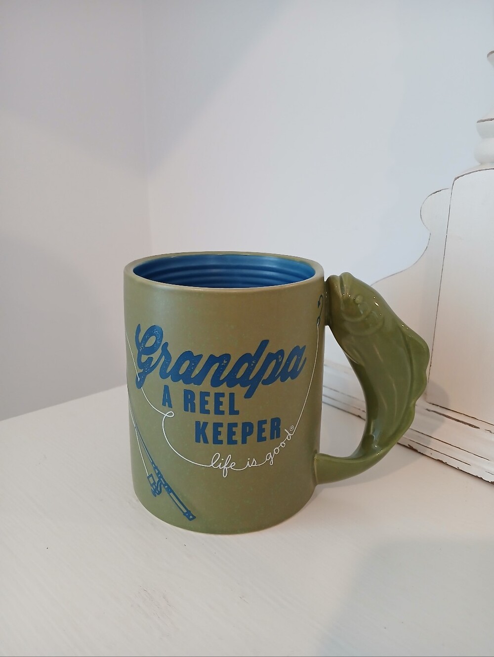 NEW🎣Hallmark Life Is Good "Grandpa A Reel Keeper" Fishing Coffee Mug